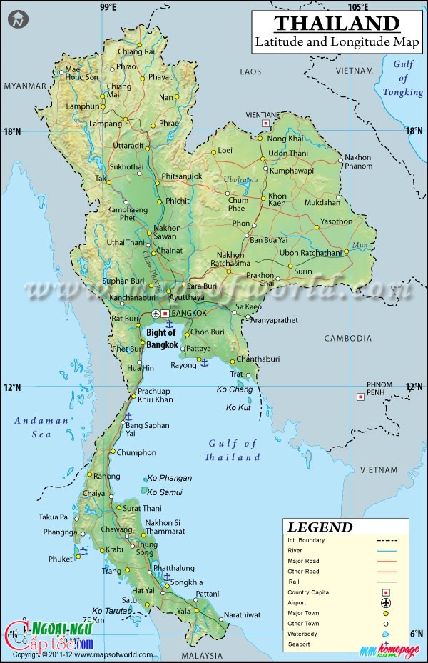 thailand lat long